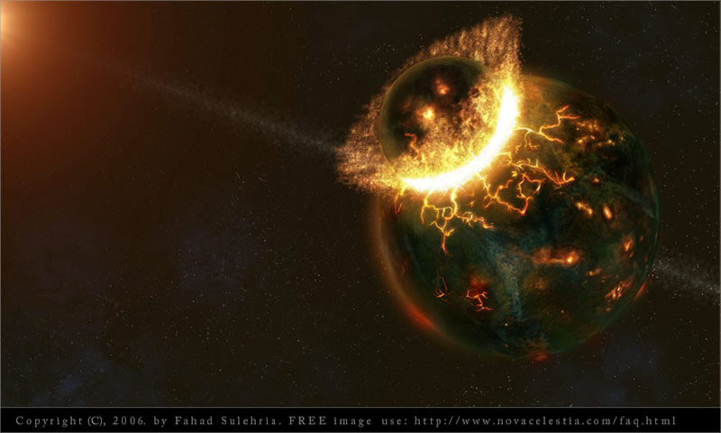 in the fission theory of the moons origin